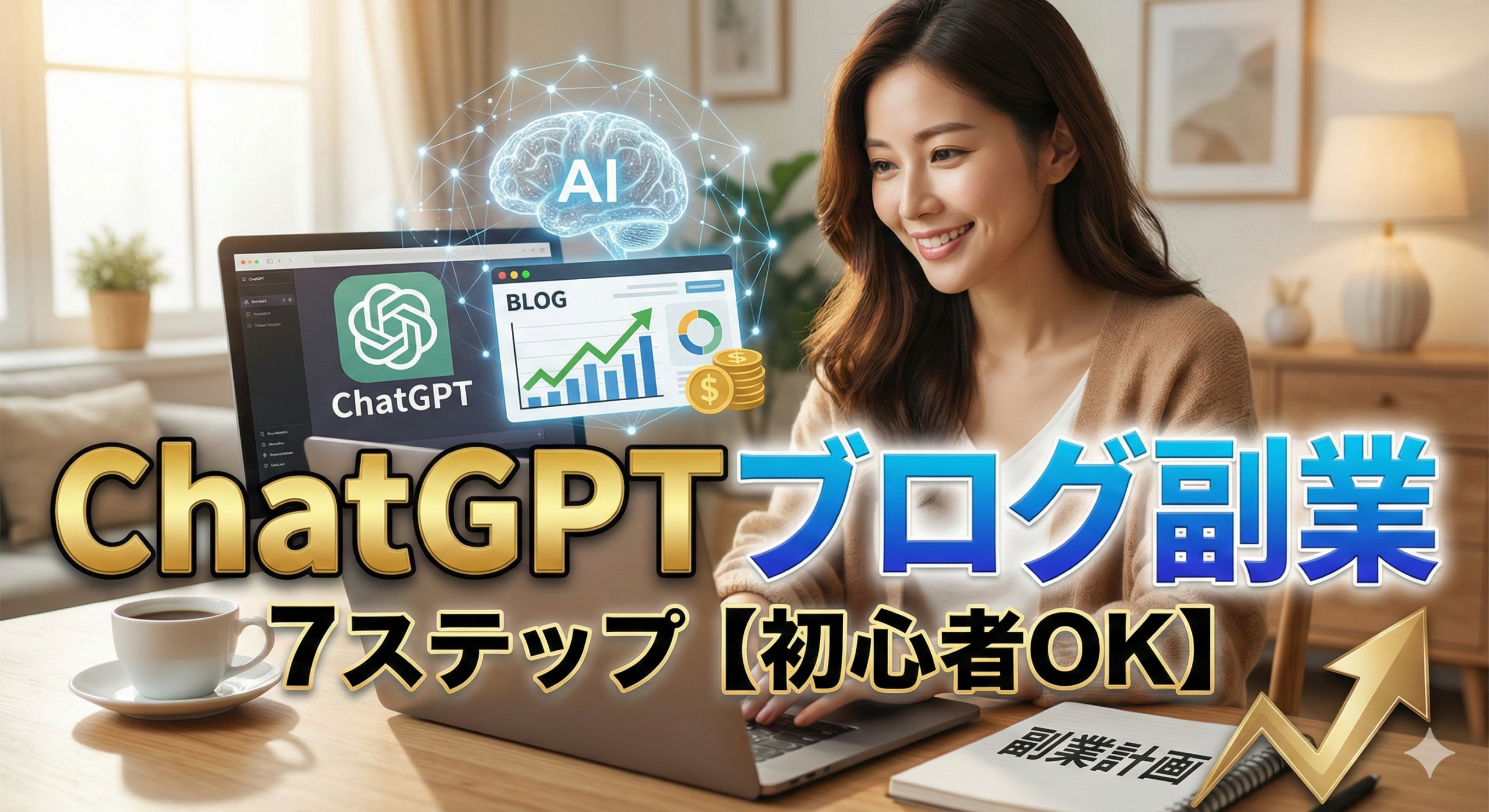 ChatGPT ブログ 副業 やり方7ステップ【初心者向け】
